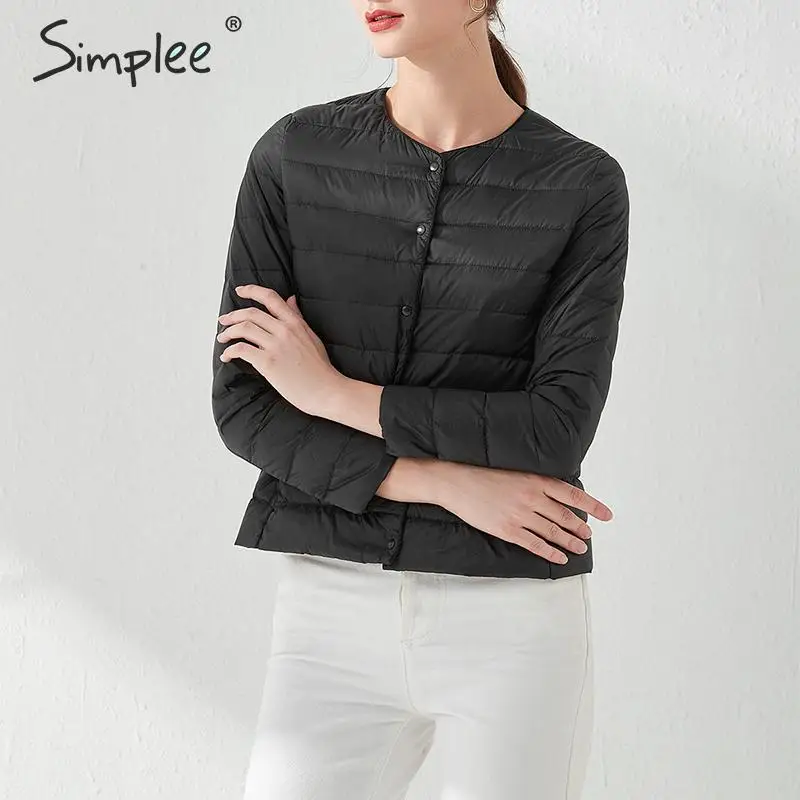 Simplee Повседневный светильник женские теплые парки на пуговицах с длинным рукавом