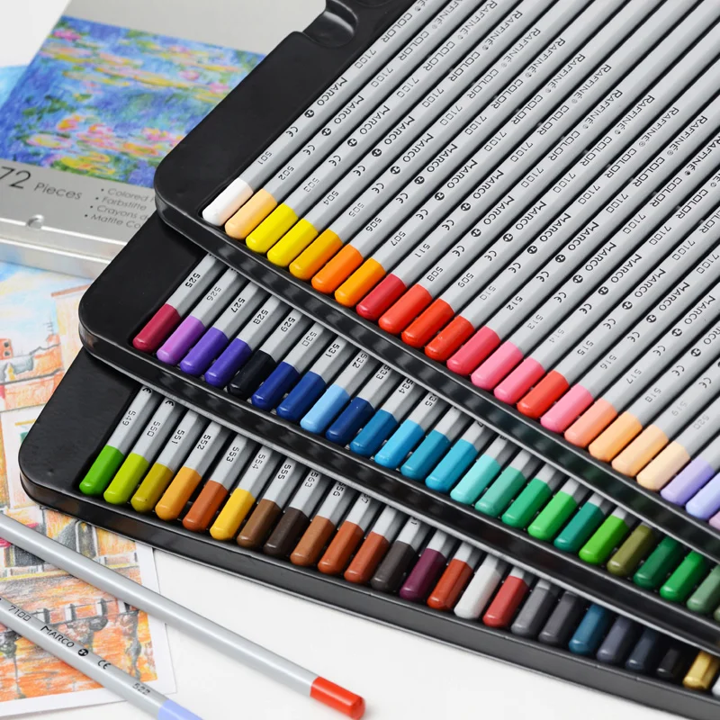Марко рафин нетоксичные цветные карандаши бумага/металлическая коробка