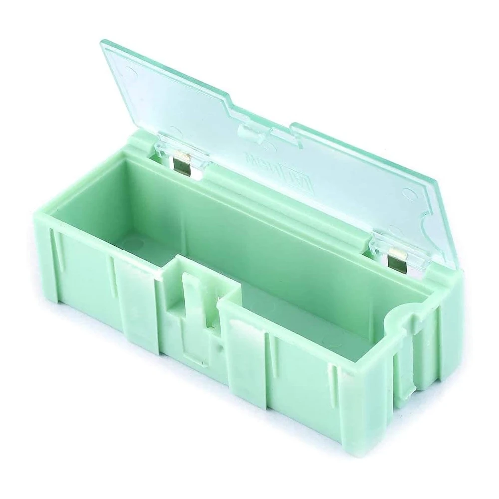 Mini caja de almacenamiento de componentes electrónicos, contenedores de piezas de resistencia de laboratorio, 100 unids/lote, 2 #
