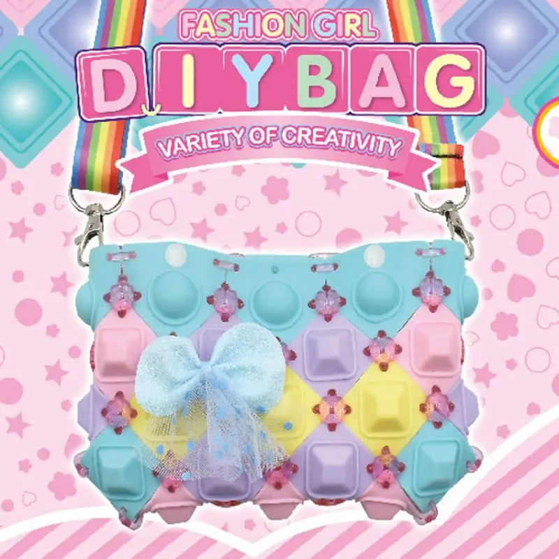 

Новинка 2021, сумочка «сделай сам», детская игрушка ручной работы, миниатюрная сумка, симпатичная поп-сумка с отверстиями, сумка-мессенджер, и...