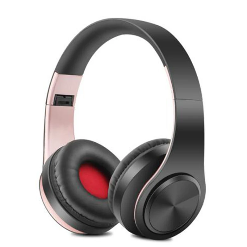7rose black Новые портативные беспроводные наушники Bluetooth стерео Складная гарнитура аудио Mp3 регулируемые наушники с микрофоном для музыки - Цвет: 7rose black
