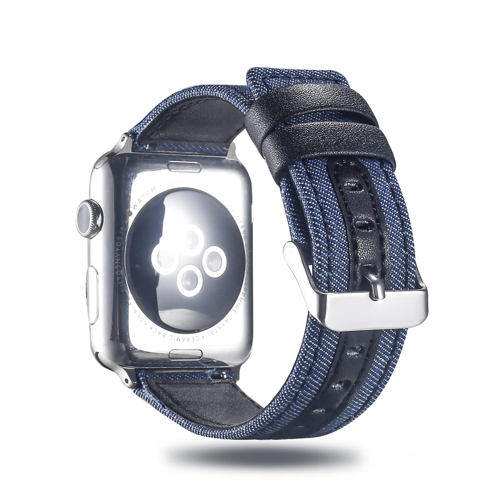 Холщовый ремешок для часов для Apple Watch 38 мм 42 мм 40 мм 44 мм нейлоновый кожаный ремешок для часов браслет для iWatch Series 5/4/3/2/1