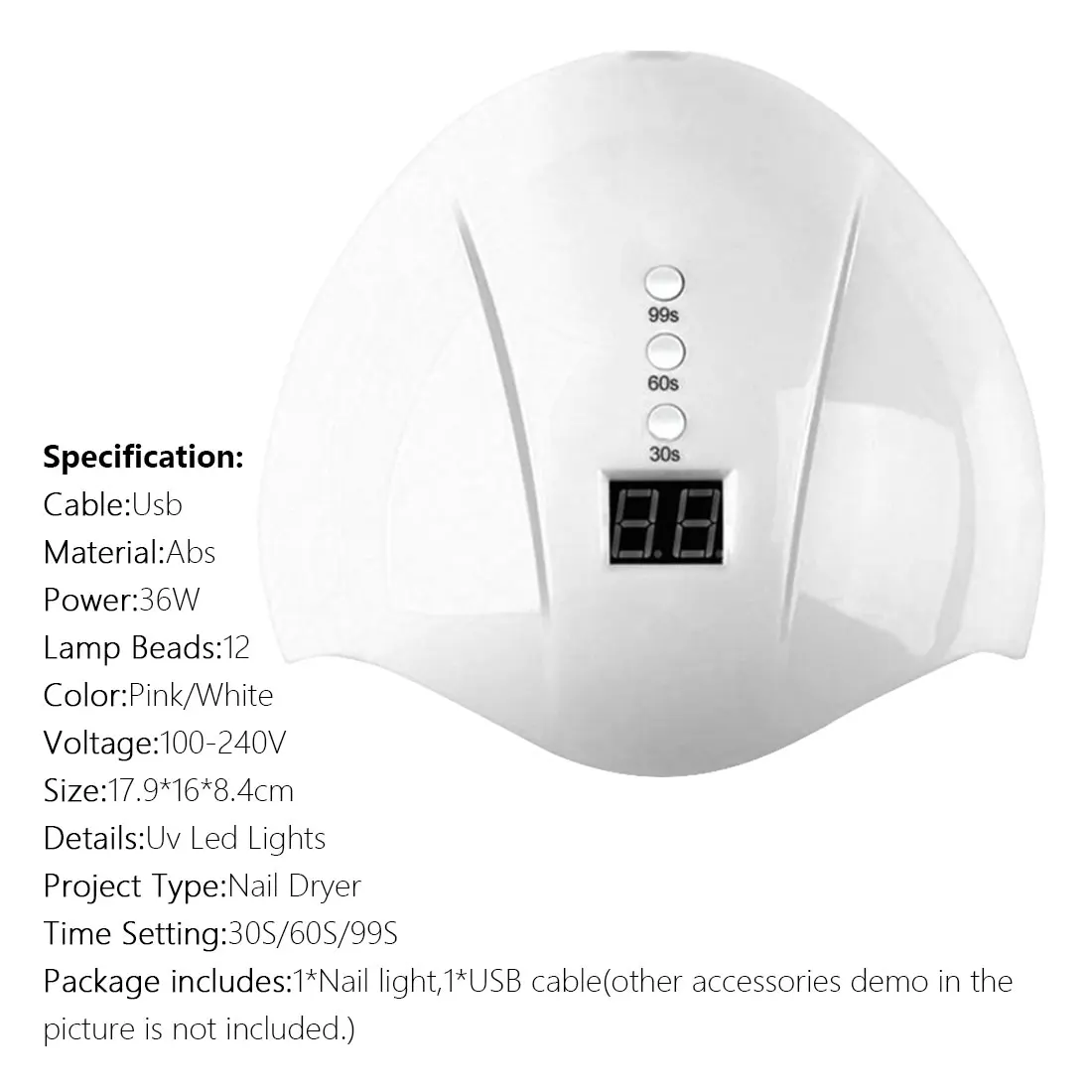 

Nail Dryer for LED Lamp LED 36W Mini USB Lamp for Manicure LCD Drying All Gels Tools for Nail Polish