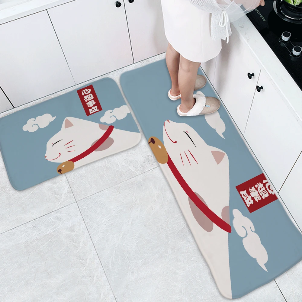 Silstar Tex с изображением из мультфильма Lucky Cat напольный коврик Забавный впитывающий