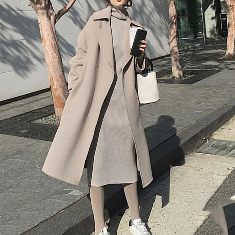 Осень-зима 2020 вязаное облегающее платье с длинным рукавом плотное женское