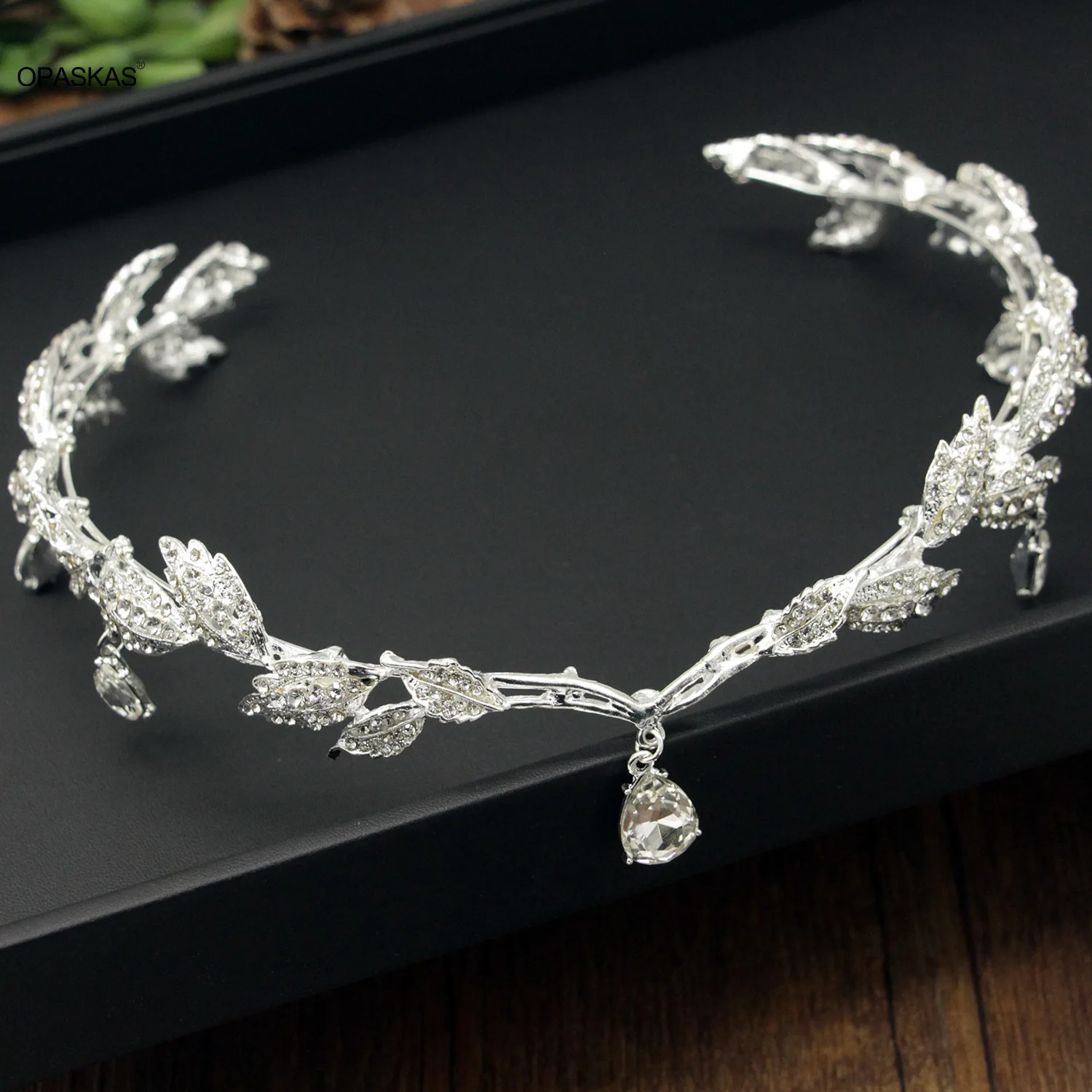 

Wedding Rhinestone Leaf Crown with Semi-Circular Design Elagant Durable Long Lasting Adjustable Best for Bride PT