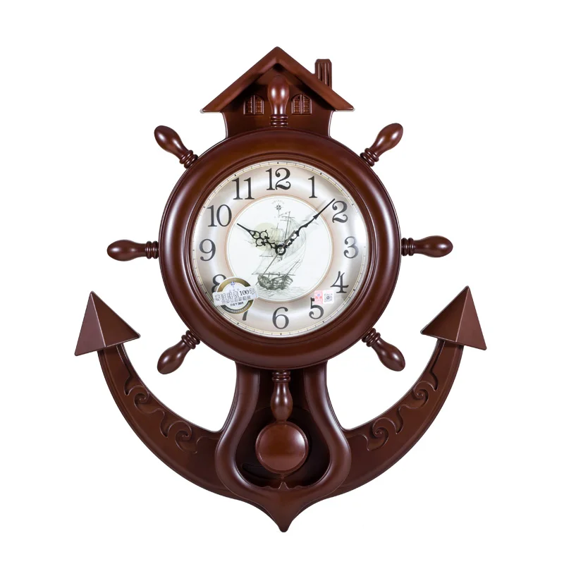 

European-style Retro Swing Wall Clock Living Room Wall Watch Fashion Clock Bedroom Mute Quartz Clock Creative Clock Shabby Chic