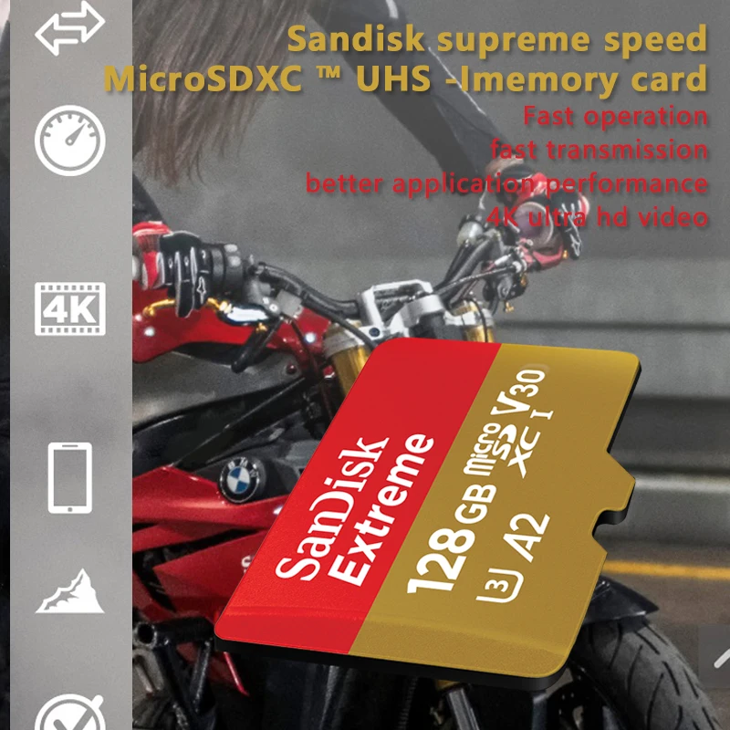 Двойной Флеш-накопитель SanDisk A2 Extreme Micro SD Card 64 Гб 128 ГБ 256 карта памяти высокого
