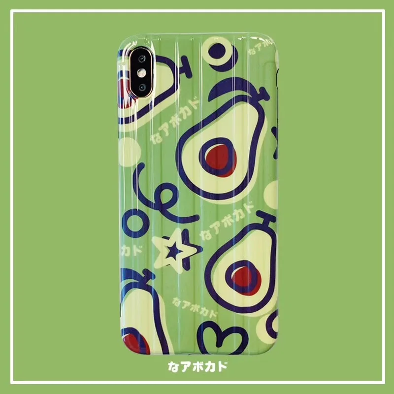 DECOCASE Прекрасный японский стиль авокадо печати чехол для телефона iphone 6 6s 7 8 Plus X XR XS