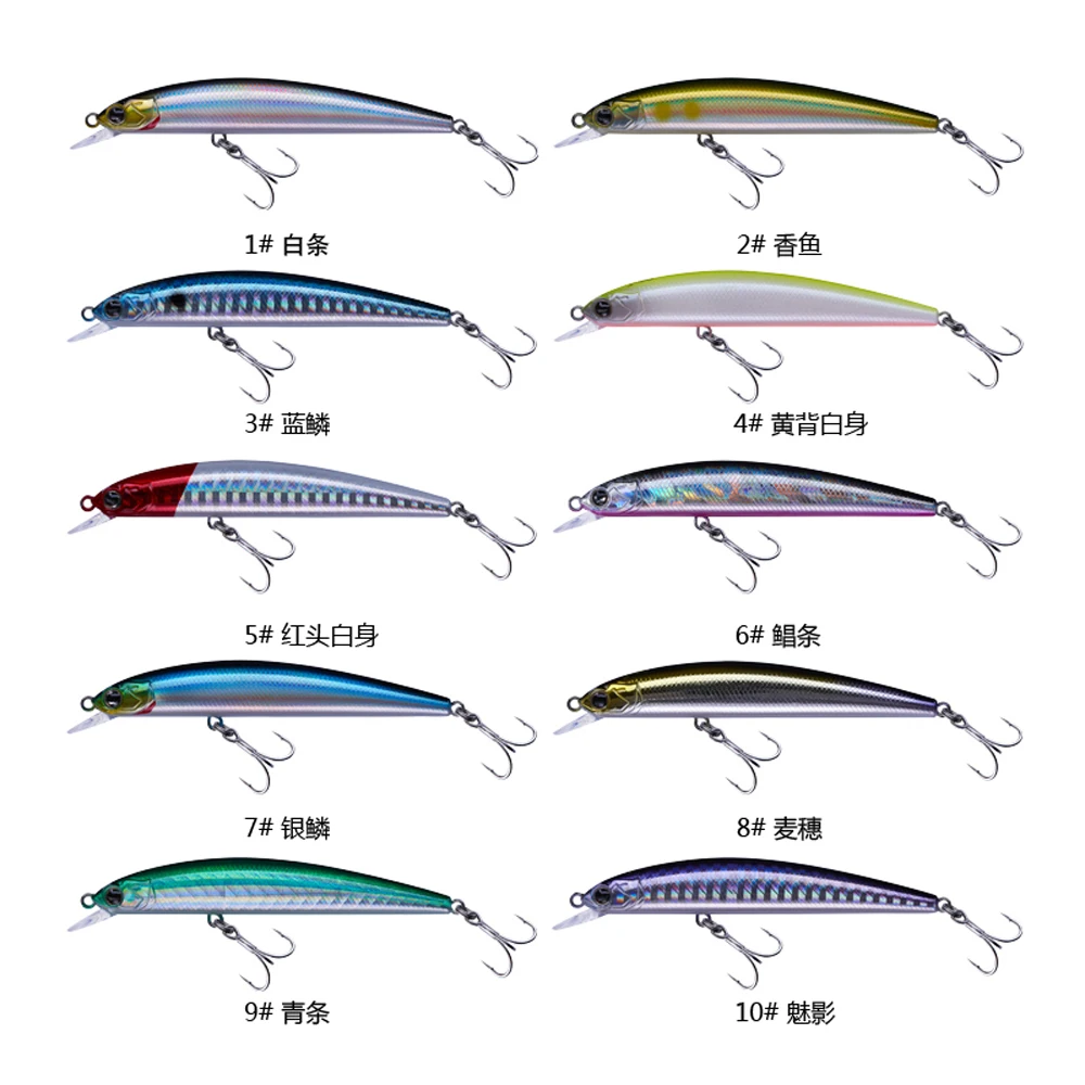 Искусственная приманка EWE Brand 2020 для ловли форели и окуня - воблер AR-C с медленным тонущим движением, типа jerkbait, размером 80/95мм и весом 6,7/10,5г.