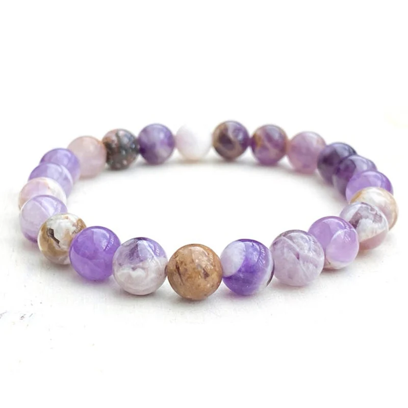 Женский эластичный браслет с цветами аметистами страхами и подтягивающими