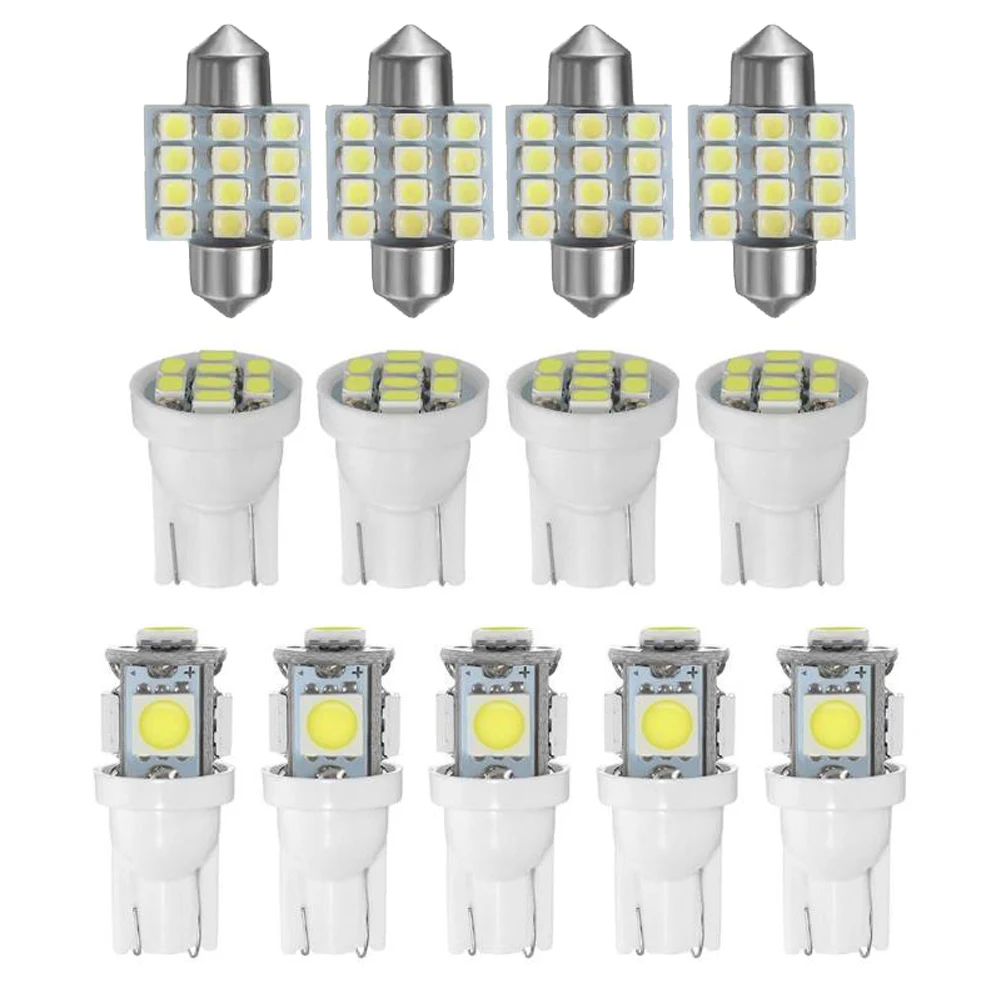 13 шт. белый авто светодиодный лампы на 12В Автомобильный Подсветка салона для