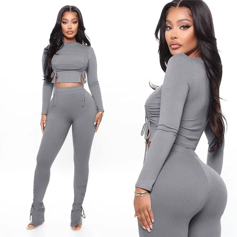 

Female Tracksuit Two Piece Women Set Sport Casual Outfit Fall Clothes for Women Jumper Crop Top Sweatpants Set Women Suit Set