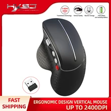 HXSJ T32 Vertical Mouse 2.4Ghz Wireless Office Mouse ABS Material 6D Laptop Mice Computer Mouse PMW3212 3600DPI Adjustable