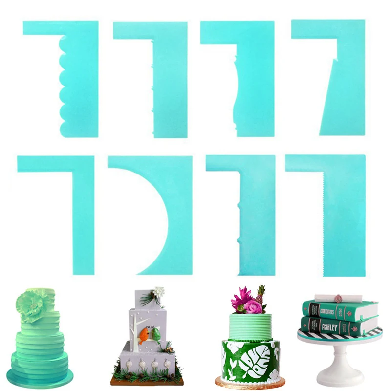 

Excellent Dough Cake Scraper Plastic Cake Decorating Comb for Fondant Birthday Cake Icing Cream Smoother Baking Cake Tools