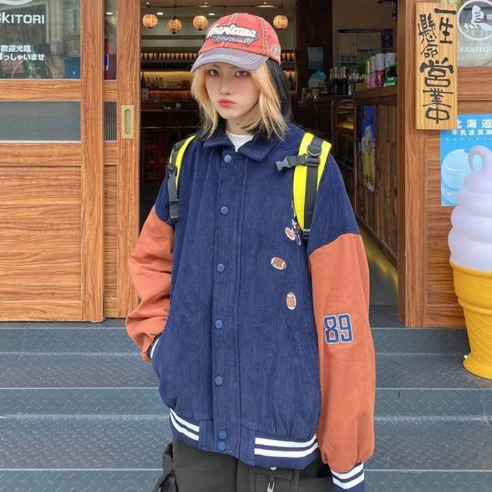 

2021 corduroy baseball suit women's spring and autumn new loose Joker jacket coat for men and women