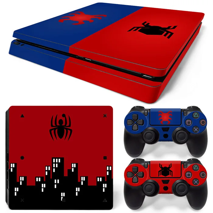 Дизайн Человек-паук для PS4 тонкая консоль и контроллеры наклейки для PS4 тонкая кожа Наклейка для ps4 тонкая виниловая наклейка