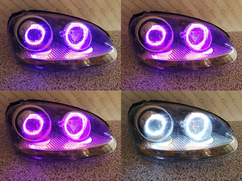 Для Volkswagen VW Golf Rabbit Jetta Golf GTI R32 MKV MK5 2005-2010 ксенон RF Bluetooth APP мульти-Цвет RGB светодиодные ангельские глазки