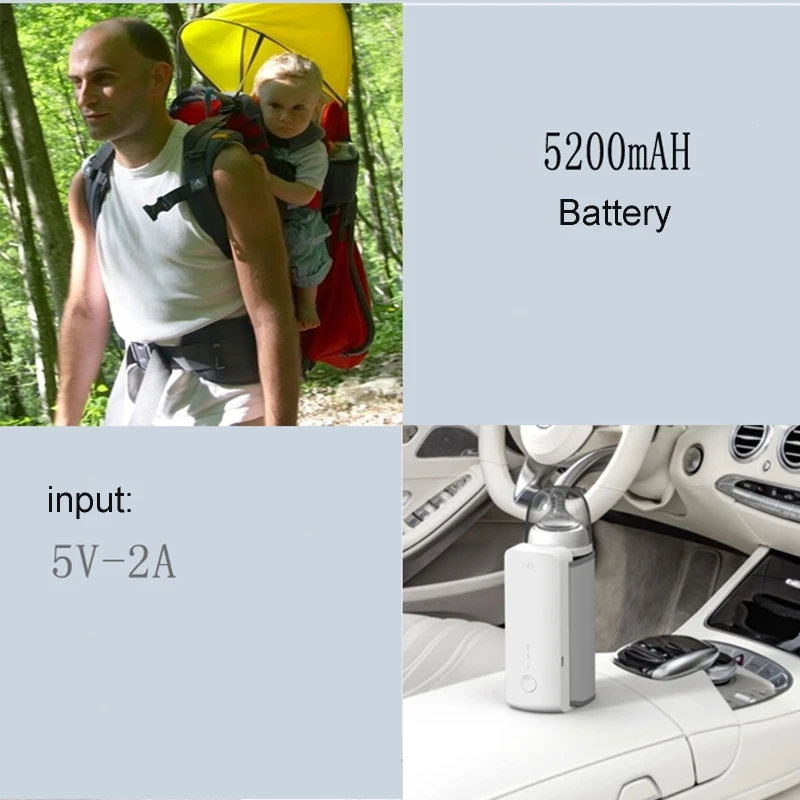 

USB Rechargeable 42C Travel Baby Bottle Warmer Heater for Milk Tea Juice Liquid
