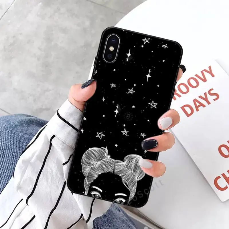 

with white moon stars space astronaut Phone Case for iPhone 11 12 mini pro XS MAX 8 7 6 6S Plus X 5S SE 2020 XR