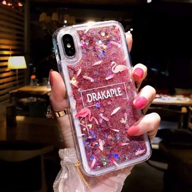 Чехол для iPhone 8, 7, 6, 6s plus, чехол с изображением моряка Луны для девочек, стильный Кристальный зыбучий песок, чехол для iPhone XS Max X XR, жидкий блестящий чехол - Цвет: 9