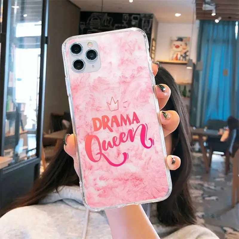 

Queen princess crown Phone Case Transparent for iPhone 6 7 8 11 12 s mini pro X XS XR MAX Plus se cover funda shell