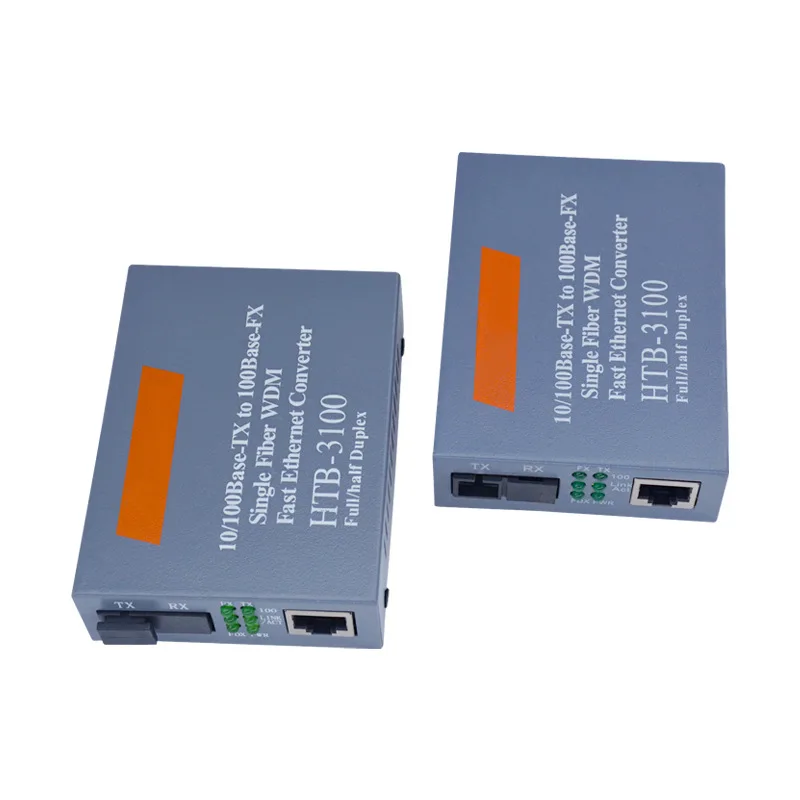 1 Pair 100MB Fiber Optic Transceiver NetLink HTB-3100 Single-Mode Single Fiber Transceiver 25km Photoelectric Converter