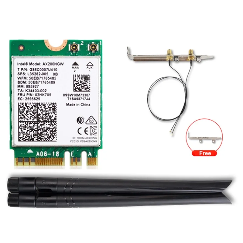 Wi-Fi 6 Intel AX200 чипсет 2974 Мбит/с NGW 802.11AX Беспроводная сетевая антенна 2 шт.