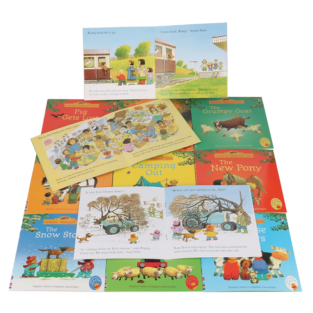

20Books/Set 15x15cm kids Usborne Picture Books Children Baby famous Story English Child Book Farmyard Tales Story Eary education
