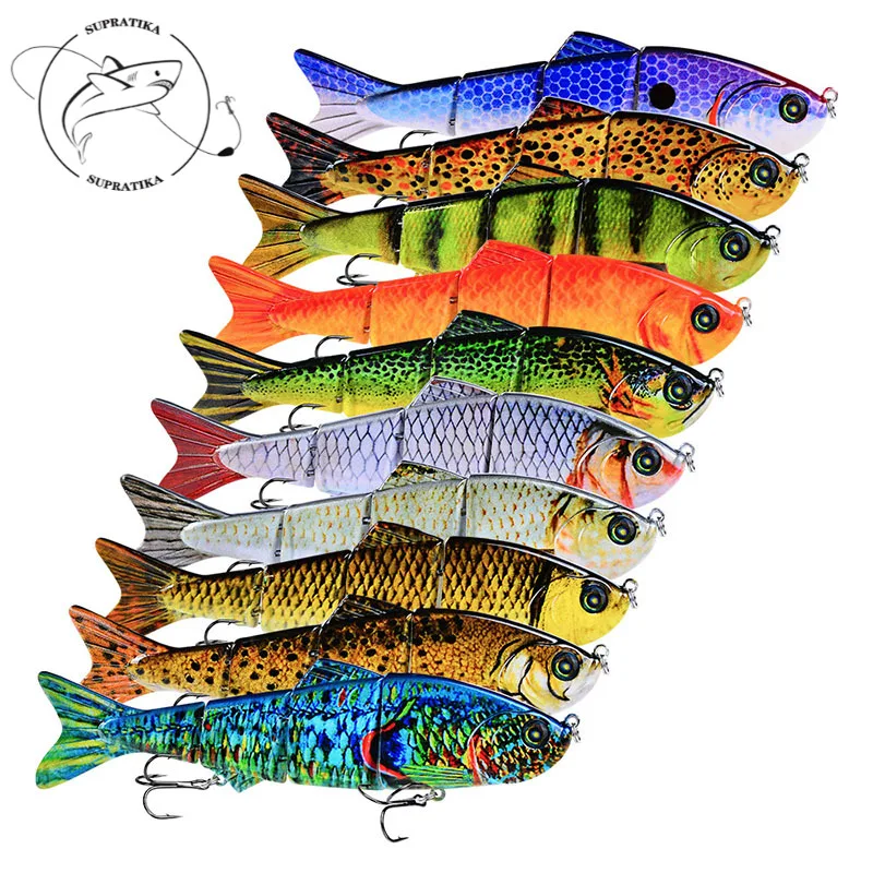 

155MM/38G Artificial Wobblers 4-Segments Plastic Fishing Bait 3D Eyes Bionic Multi-Section High Quality Fishing Lure Hard Lure
