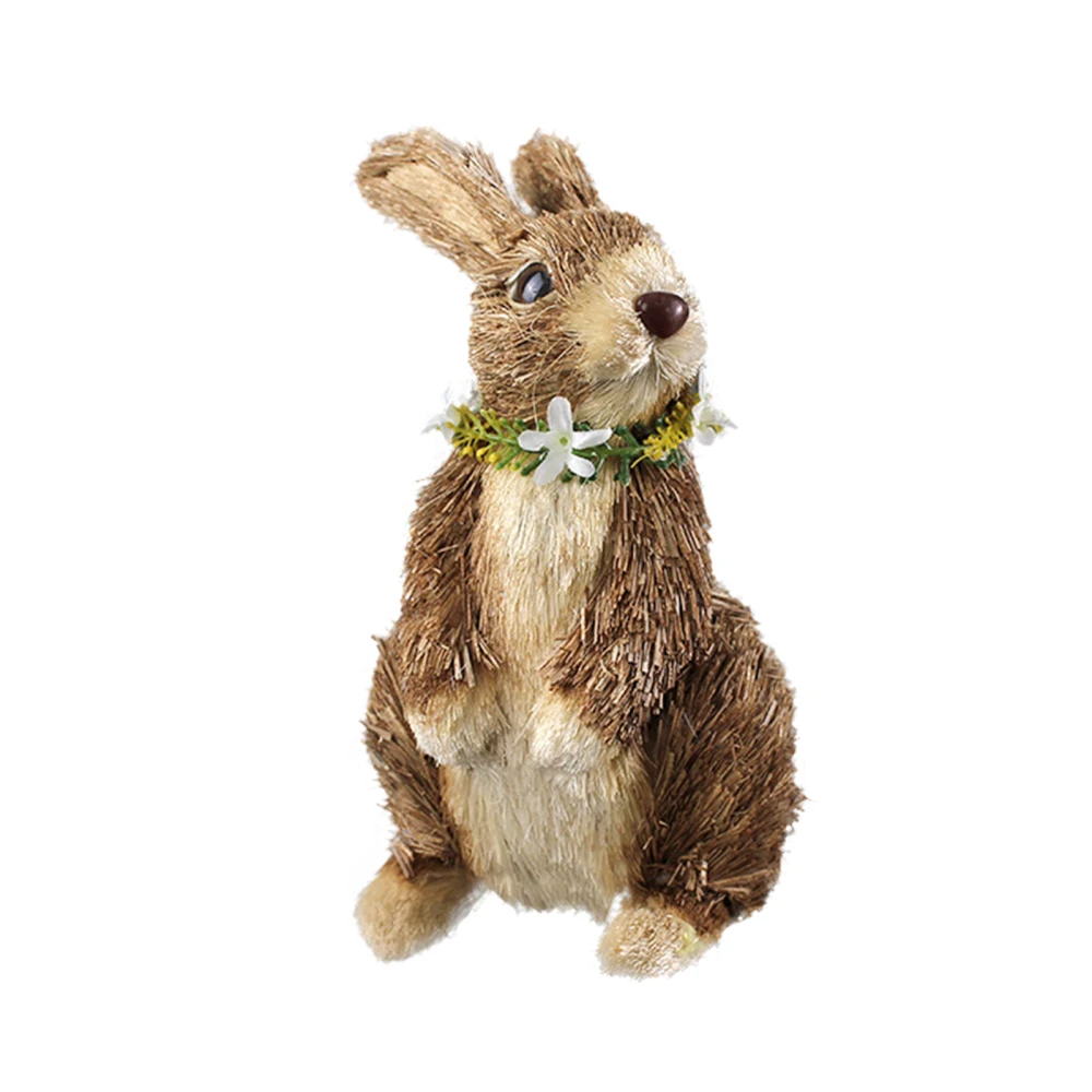 

Party Supplies Rabbit Toy Decorations 2022 New Creative Bunny Easter Standing Ornaments Gift Kids Straw Artificial Rabbits