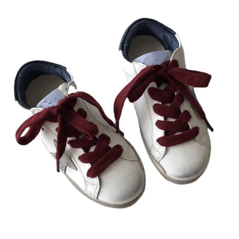 

2021 Spring and Summer First Layer Cowhide Children Retro Old Small Dirty Shoes Parent-child Casual Kids Fashion Sneakers CS188