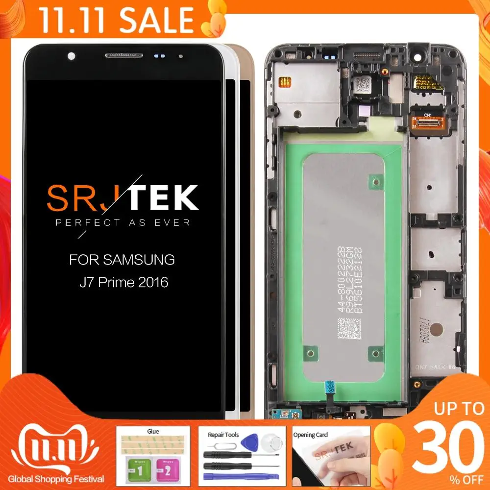 ЖК дисплей для Samsung Galaxy J7 Prime G610 G610F On7 2016 G6100 сенсорный экран с дигитайзером в сборе
