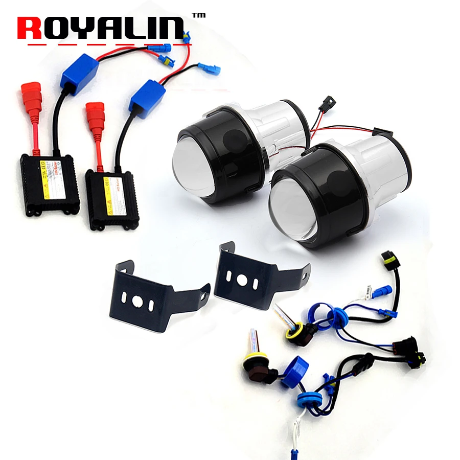 ROYALIN Bi Xenon противотуманный светильник комплект линз 2 5 ''металлический