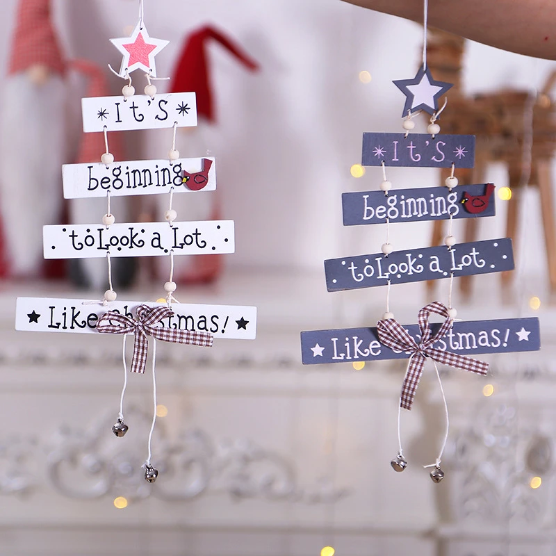 Год Рождество деревянный кулон дерево олень Рождественское дерево декор Noel рождественские украшения для дома Natal Navidad подарок для детей