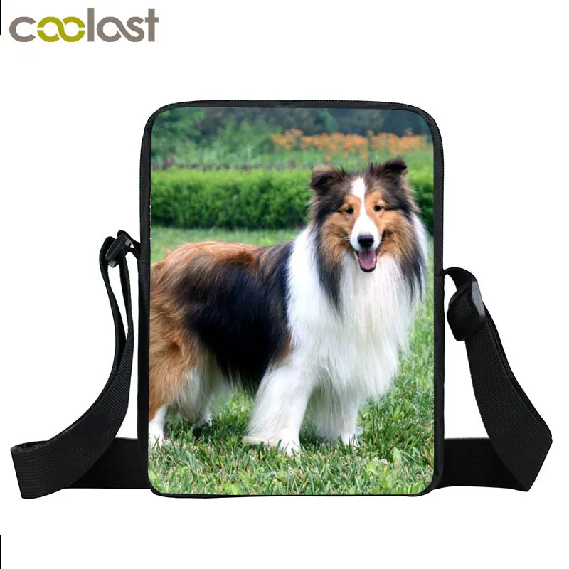 Сумка мессенджер с принтом Сиба ину/Хаски/немецкой овчарки молодежная сумка