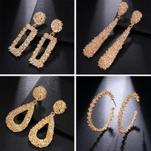 Fashion Gold Drop Earrings for Women Statement Big Geometric Metal Earring Women's Hanging Earrings 2020 Modern Jewelry