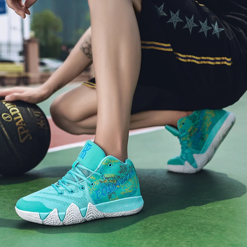 Kyrie 4 мужские баскетбольные кроссовки Jordan Zapatillas Hombre Ретро Нескользящие с высоким