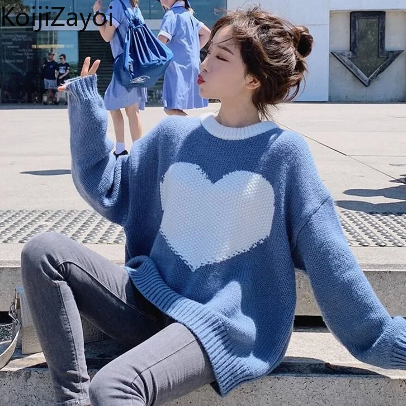 

Koijizayoi Women Sweet Winter Sweater Students Lady Chic Autumn Fashion Pullovers Long Sleeves O Neck Outwear Jumpers Dropship