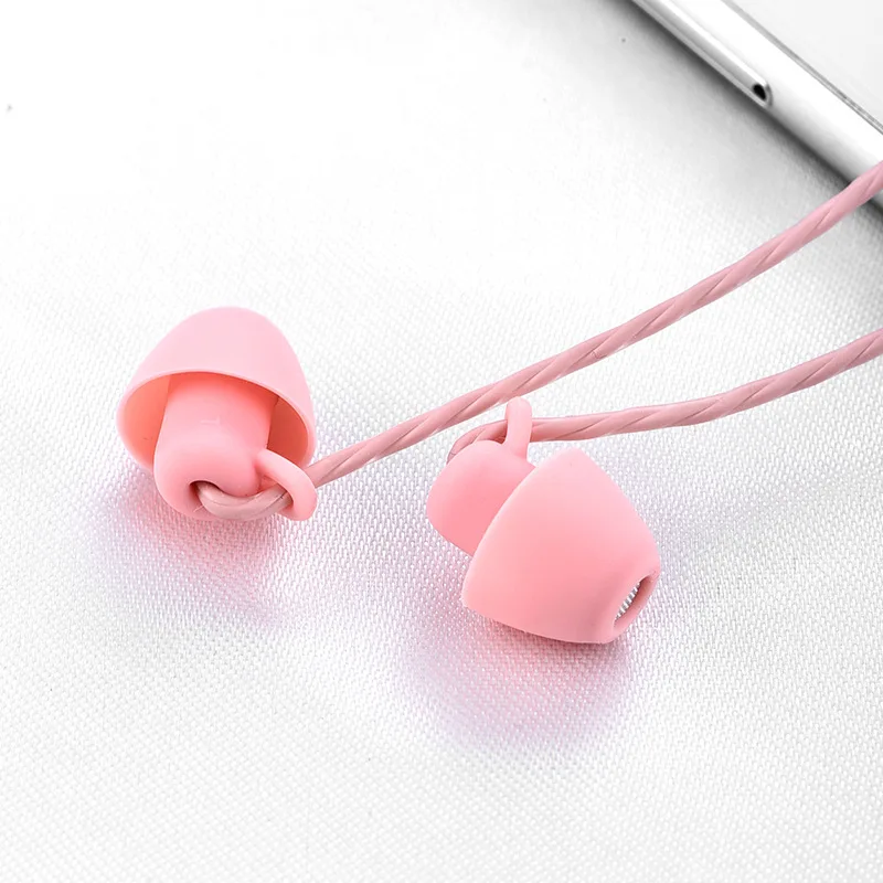 Rose gold Сна Наушники Анти-шум сна Ультра-мягкий силиконовый наушники 3,5 мм НЧ, проводная гарнитура с микрофоном для samsung xiaomi huawei - Цвет: Rose gold