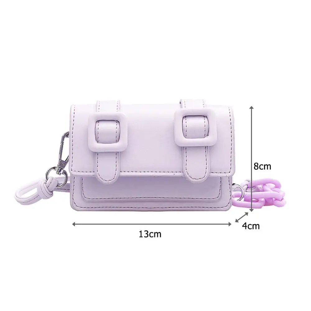 

Mini Shoulder Bags Ladies Chain Shoulder Messenger Bag PU Leather Casual Purse Women Solid Color Crossbody Handbag