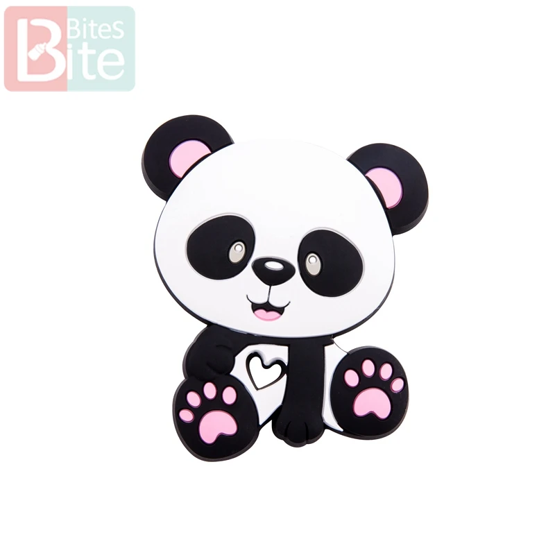 Panda Pink 6 шт., силиконовый Прорезыватель для зубов, кулон в виде лисы для соски, Товары для малышей, Силиконовые Прорезыватели для зубов, игрушки для детей, Детские Прорезыватели - Цвет: Panda Pink