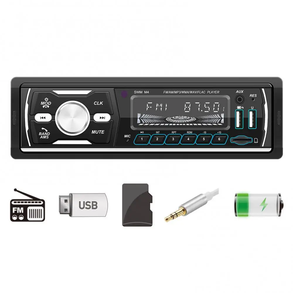 

M-4 Handsfree DAB mp3-плеер высокой четкости, Универсальный Bluetooth-совместимый USB AUX FM AM RDS DAB + модификация автомобильного радиоприемника