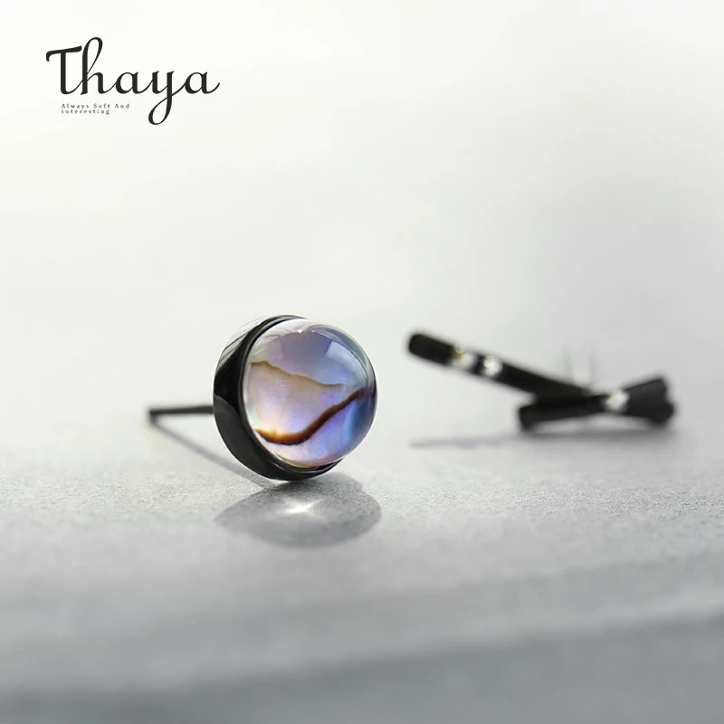 Thaya, 925 пробы, серебряные, со звездами, молочный шлейф, серьги-гвоздики, волшебная полоса, кристалл, звезда, ручная работа, ювелирное изделие для женщин, элегантный подарок