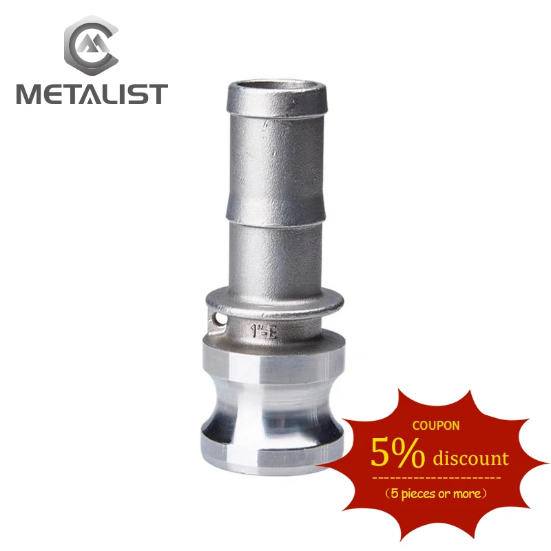 Metalism DN15.DN20.DN25.DN32 Тип E Camlock быстроразъемный Штекерный шланг из нержавеющей стали 304