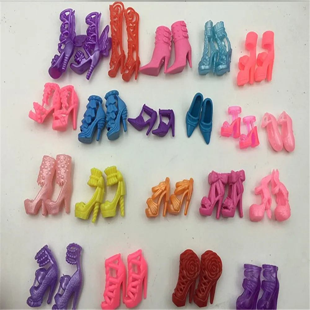 Сандалии на высоком каблуке для куклы Барби модные разноцветные босоножки