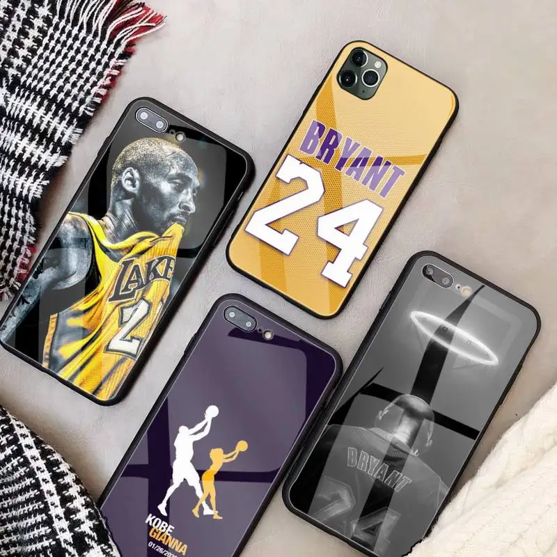 Kobes звезд баскетбола чехол для телефона стекло Coque Iphone 11 12 Pro Max XR Mini 7 8 PLUS