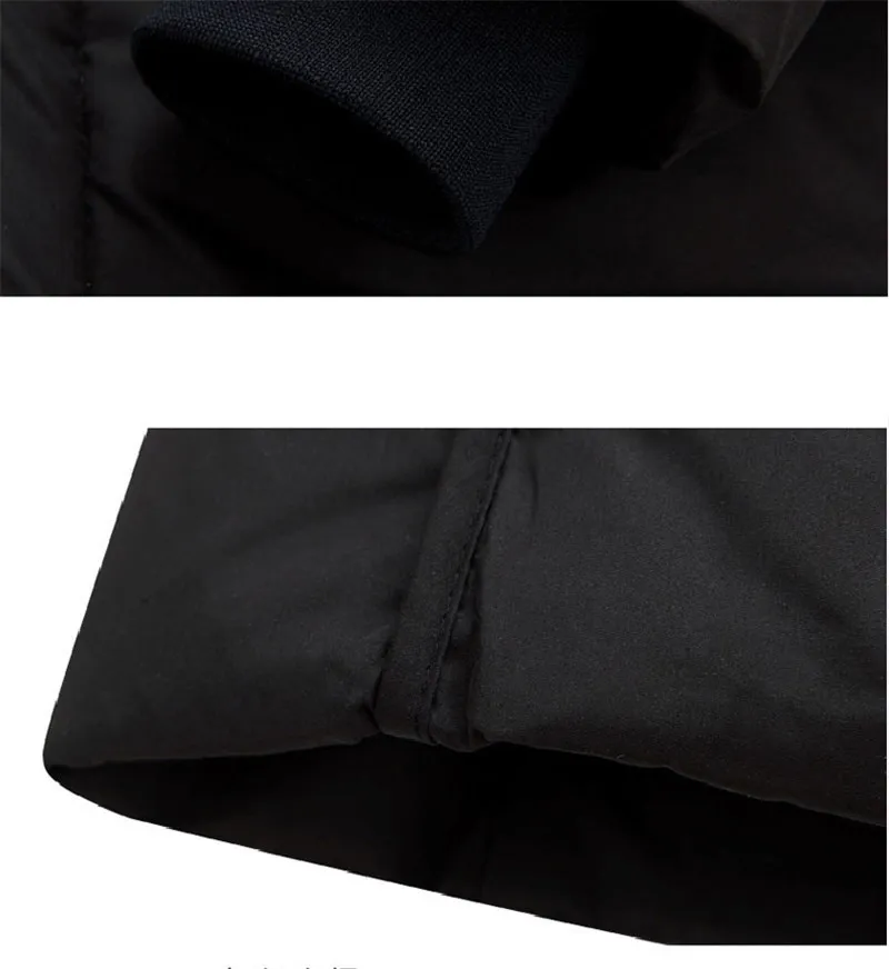 

Winter Brand Mid-length Men Jackets Coats Men's White duck down Thick Warm Cotton Coat Hooded Casual Cotton Jacket Male 7805