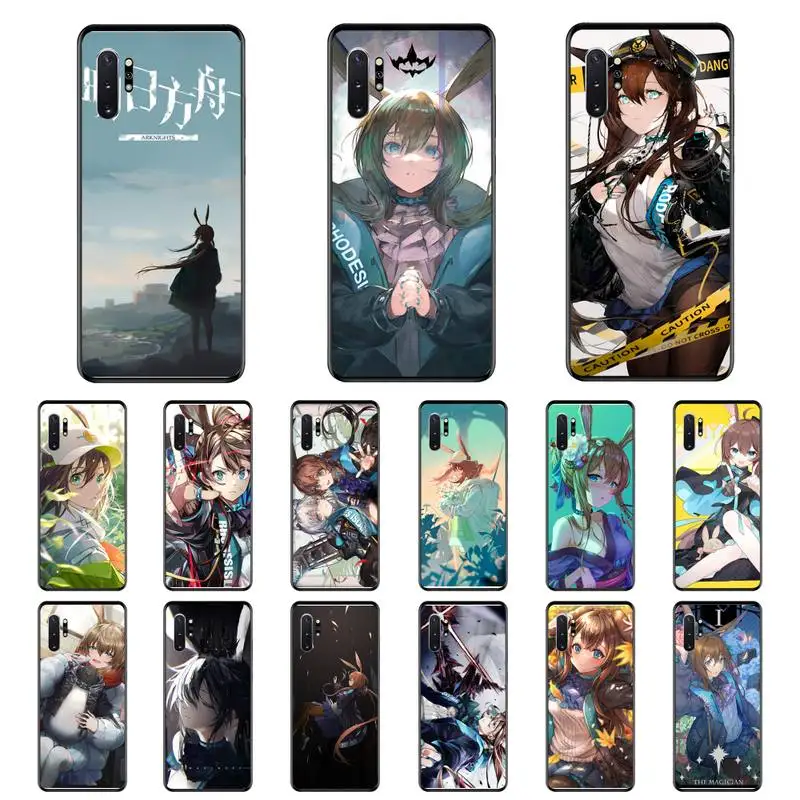 

FHNBLJ Amiya Arknights Phone Case For Samsung Note 7 8 9 20 Note 10 Pro lite 20ultra M20 M10 Case