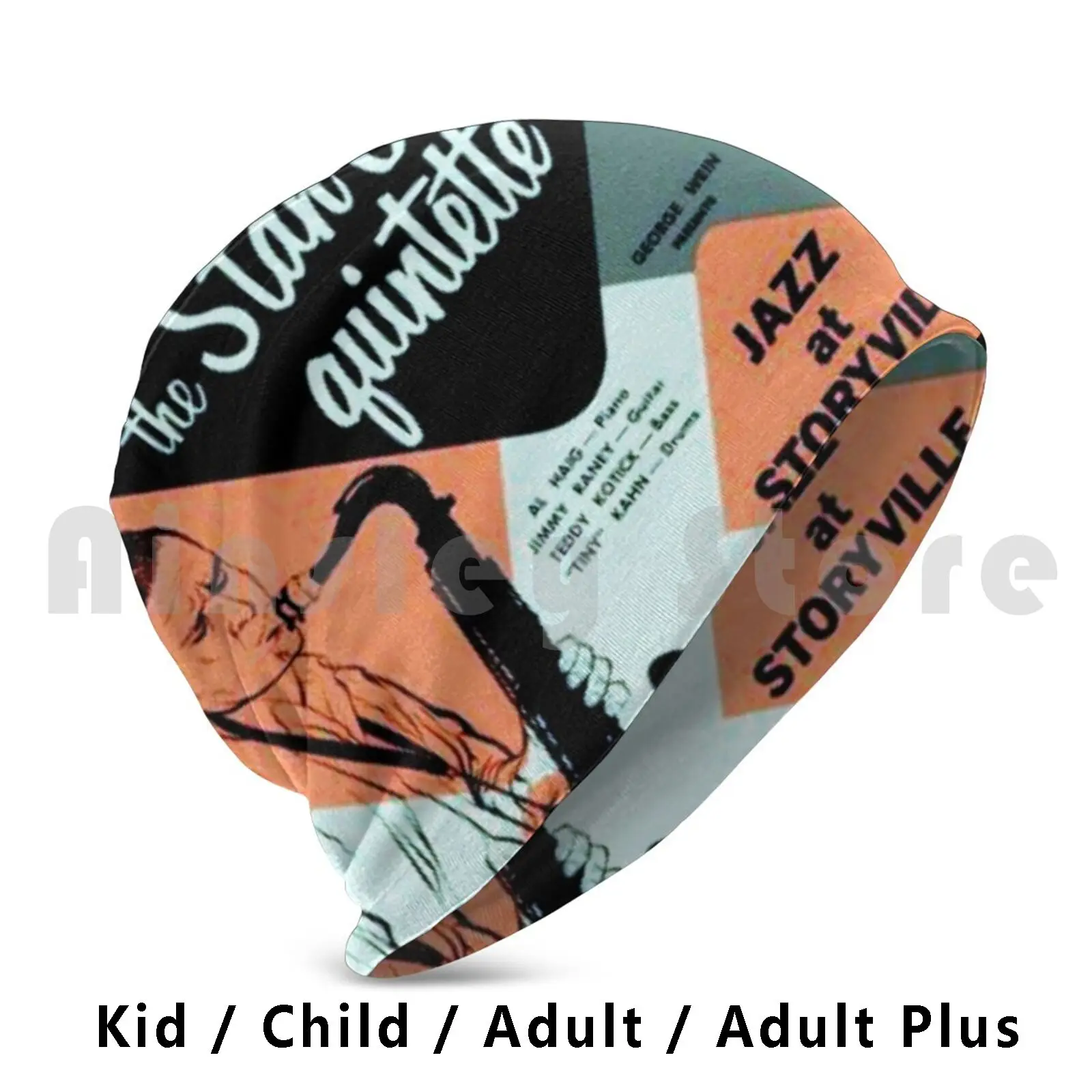 

Вязаная Шапка-бини стан Getz, винтажная виниловая шапка в стиле хип-хоп, джаз, западное побережье, крутая, крутая, L P, саксофон